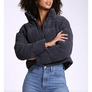 7 for All Mankind Corduroy Puffer Jacket+ Vest Cropped Size M NEW